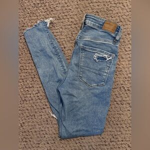 American Eagle Outfitters Light Blue Distressed Jeans